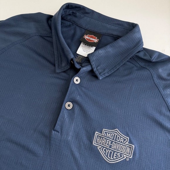Harley-Davidson Other - Harley-Davidson Mens XL Navy Blue Performance Polo Shirt St Augustine FL